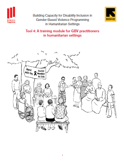 cover page showing a drawing of a community gathering including people with disabilities